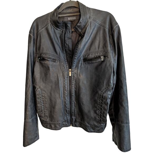 Kenneth Cole Reaction Women's Gray Jacket Large Bike Classic - Picture 1 of 11